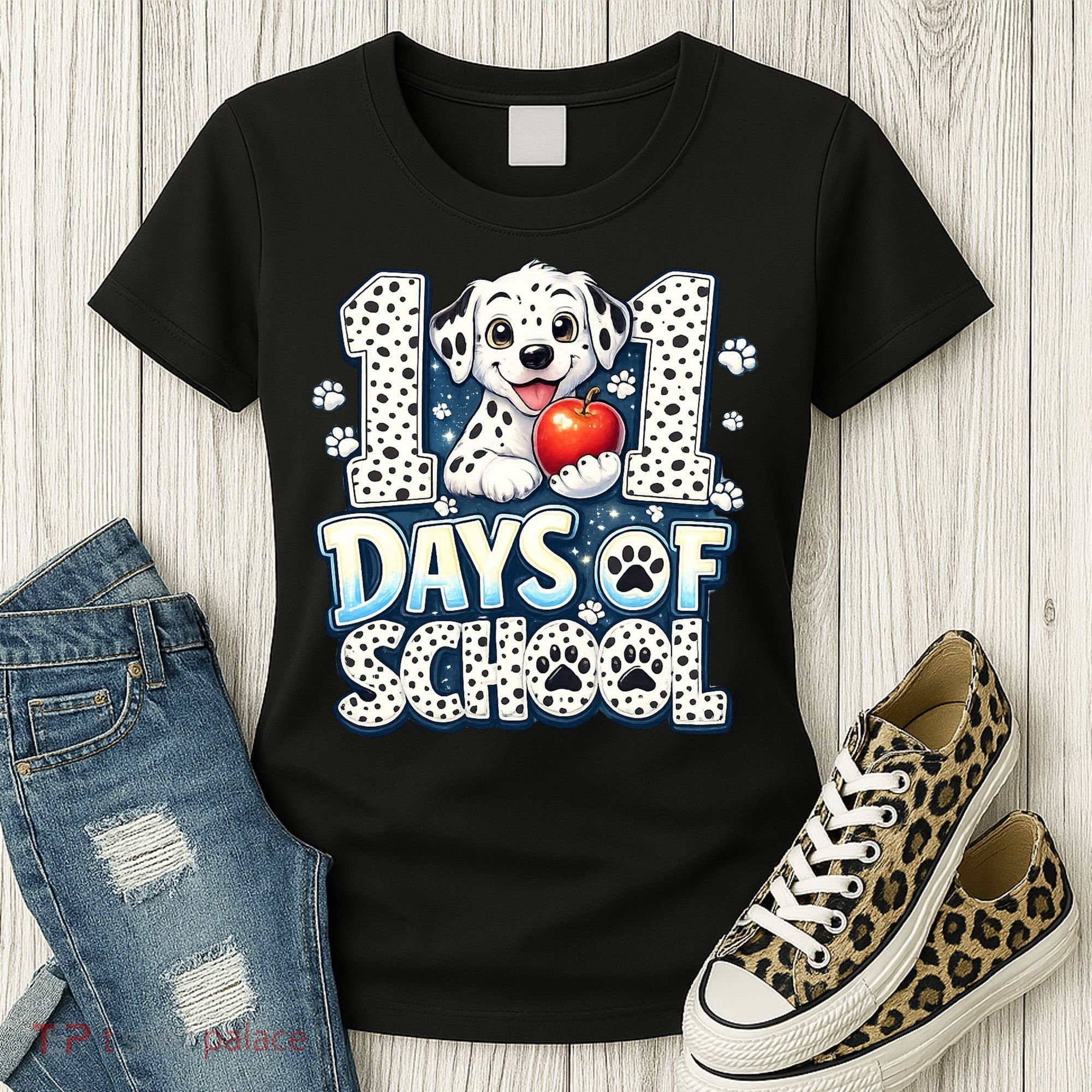 101 Days Of School Dog 100th Day Teacher Students Women's T-Shirt