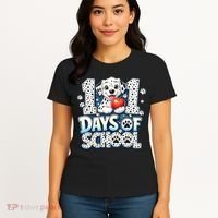 101 Days Of School Dog 100th Day Teacher Students Women's T-Shirt thumb 4
