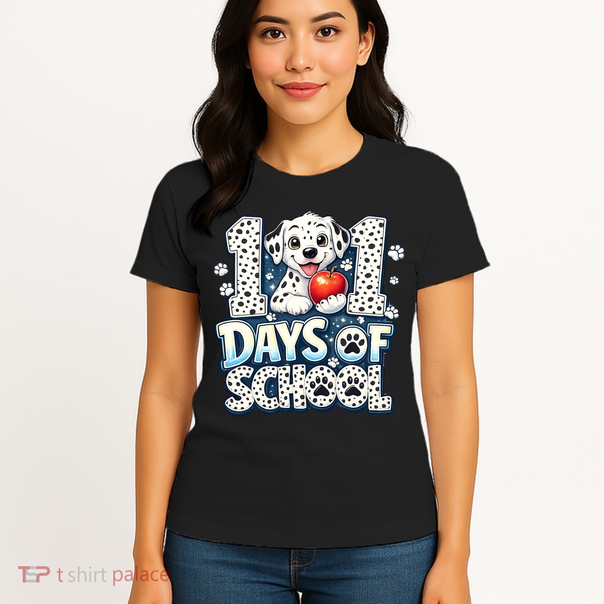 101 Days Of School Dog 100th Day Teacher Students Women's T-Shirt