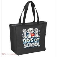 101 Days Of School Dog 100th Day Teacher Students Tote Bag thumb 2