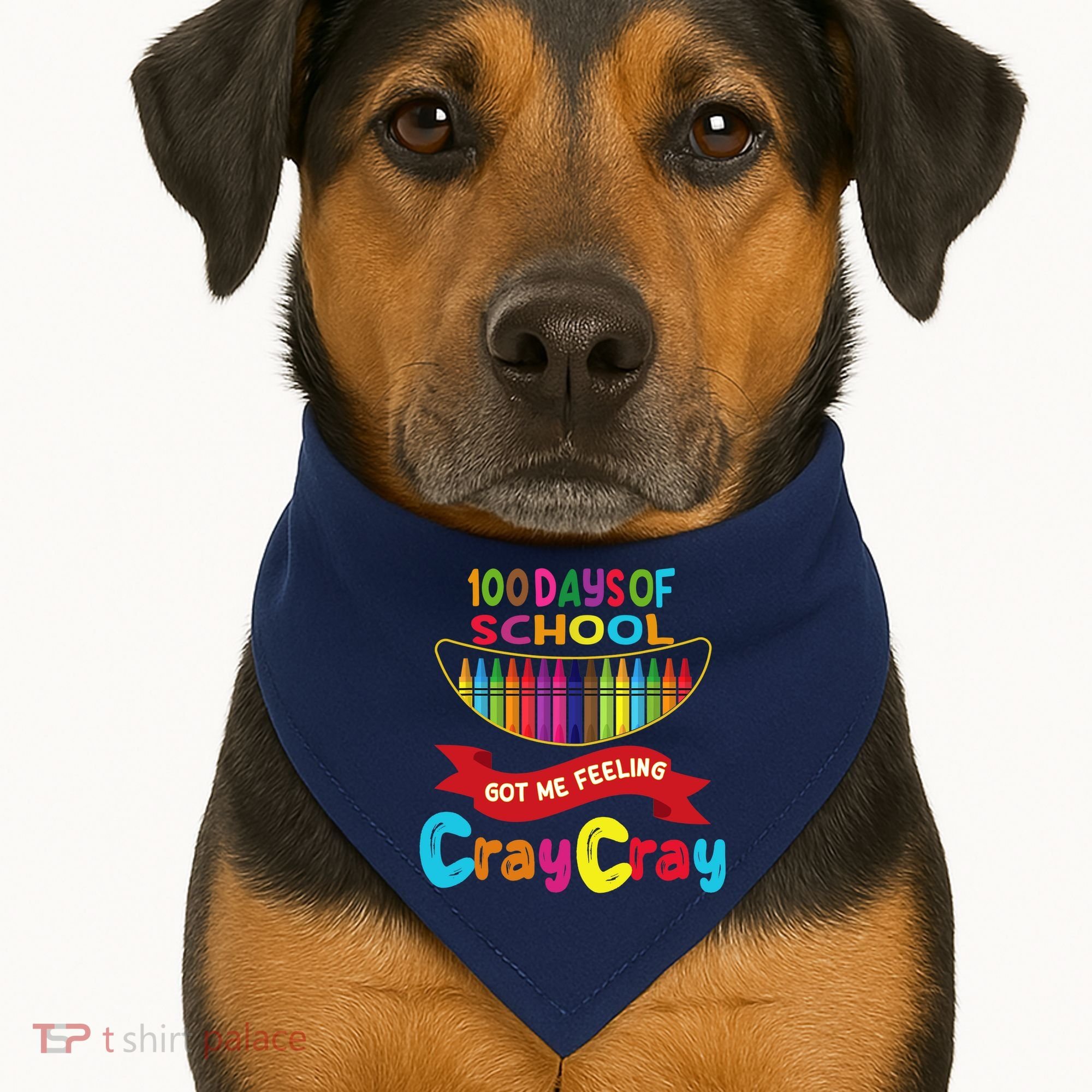 100 Days Of School Got Me Feeling Cray Cray USA-Made Doggie Bandana