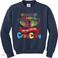 100 Days Of School Got Me Feeling Cray Cray Kids Sweatshirt thumb 0
