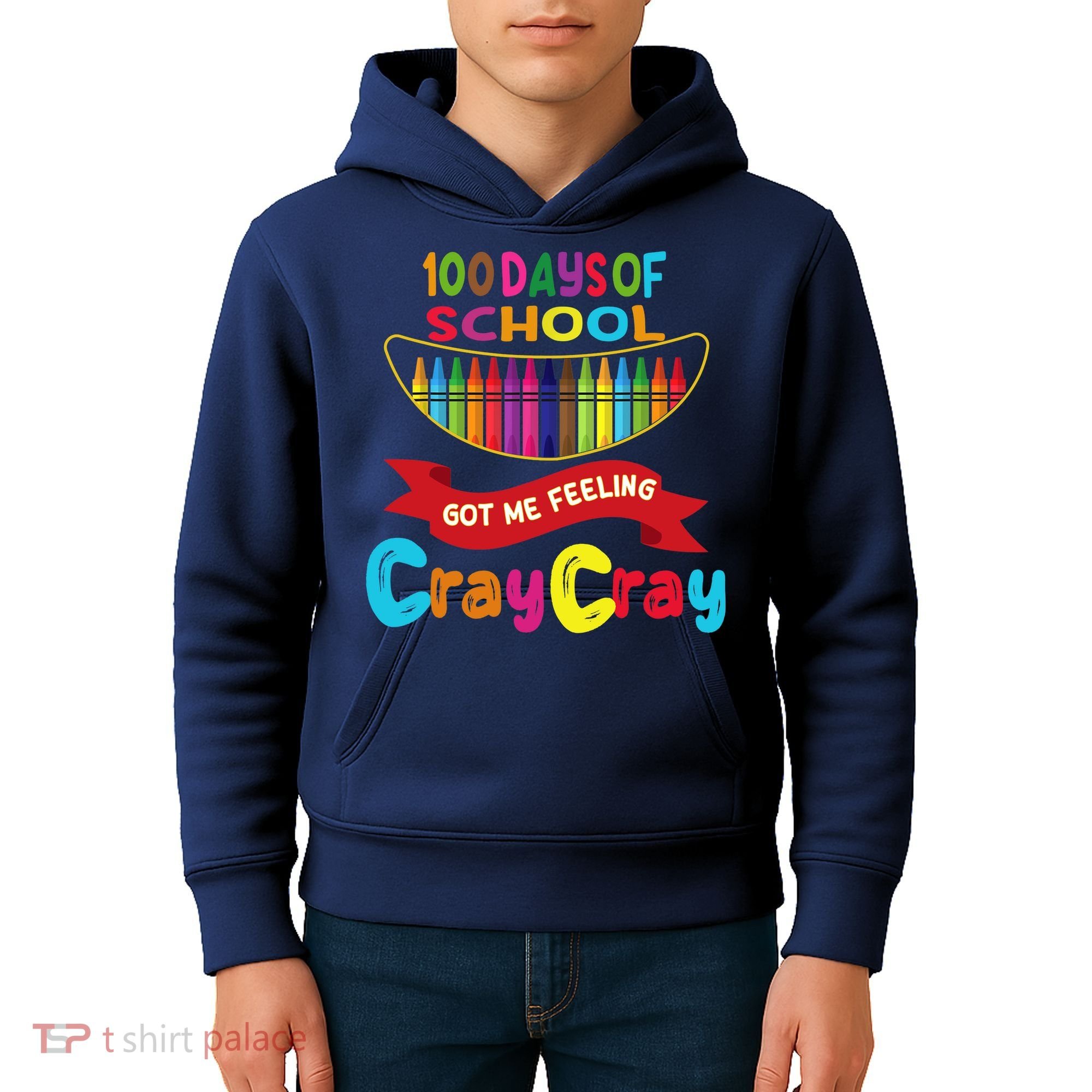 100 Days Of School Got Me Feeling Cray Cray Kids Hoodie