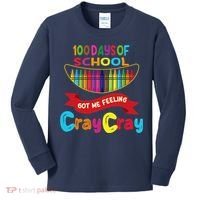 100 Days Of School Got Me Feeling Cray Cray Kids Long Sleeve Shirt thumb 0