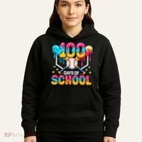 100 Days Of School Baseball Drip 100th Day Hoodie thumb 5