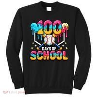 100 Days Of School Baseball Drip 100th Day Sweatshirt thumb 0