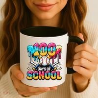 100 Days Of School Baseball Drip 100th Day Coffee Mug thumb 3