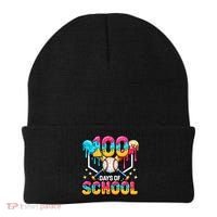 100 Days Of School Baseball Drip 100th Day Beanie thumb 0