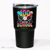 100 Days Of School Baseball Drip 100th Day Tumbler thumb 0
