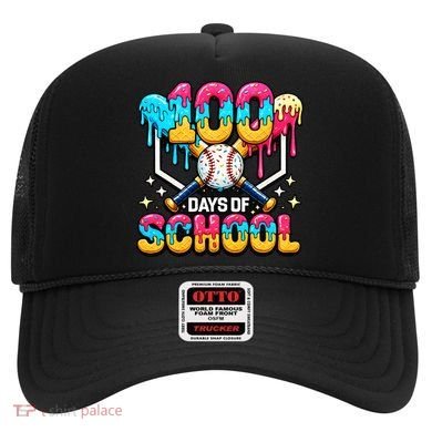 100 Days Of School Baseball Drip 100th Day Hat