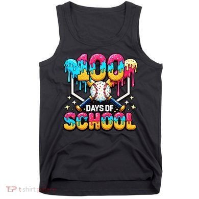 100 Days Of School Baseball Drip 100th Day Tank Top