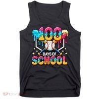 100 Days Of School Baseball Drip 100th Day Tank Top thumb 0