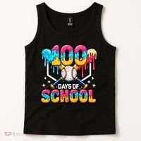 100 Days Of School Baseball Drip 100th Day Tank Top thumb 2