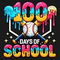 100 Days Of School Baseball Drip 100th Day Visor thumb 3