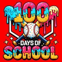100 Days Of School Baseball Drip 100th Day Santa Hat thumb 1