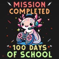 100 Days Of School Boy, 100th Day Of School Gamer Axolotl Women's Hoodie thumb 2