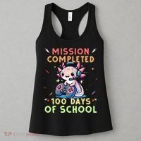 100 Days Of School Boy, 100th Day Of School Gamer Axolotl Women's Tank Top thumb 3