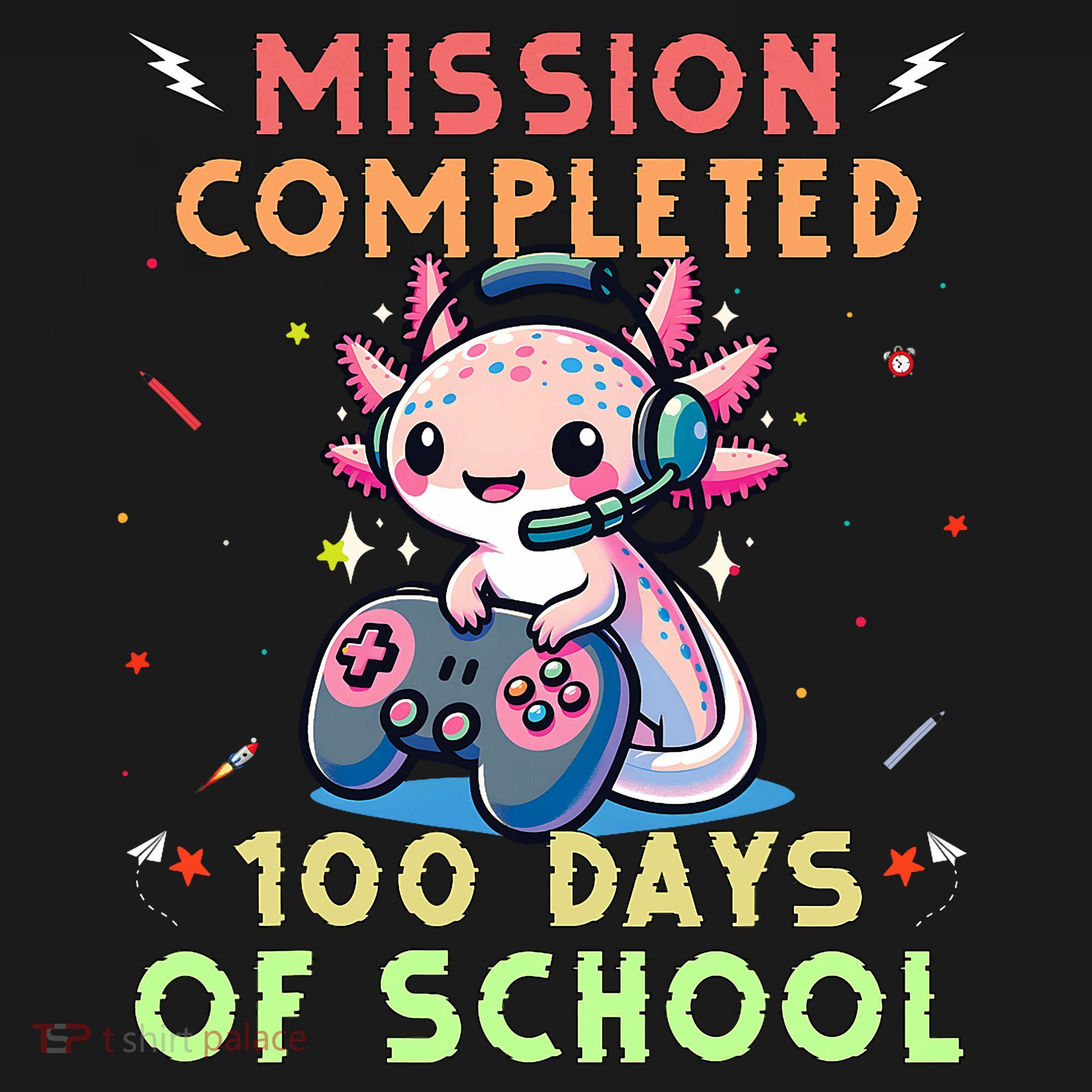 100 Days Of School Boy, 100th Day Of School Gamer Axolotl Women's Tank Top