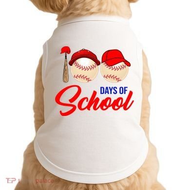 100 Days Of School Baseball Doggie Tank