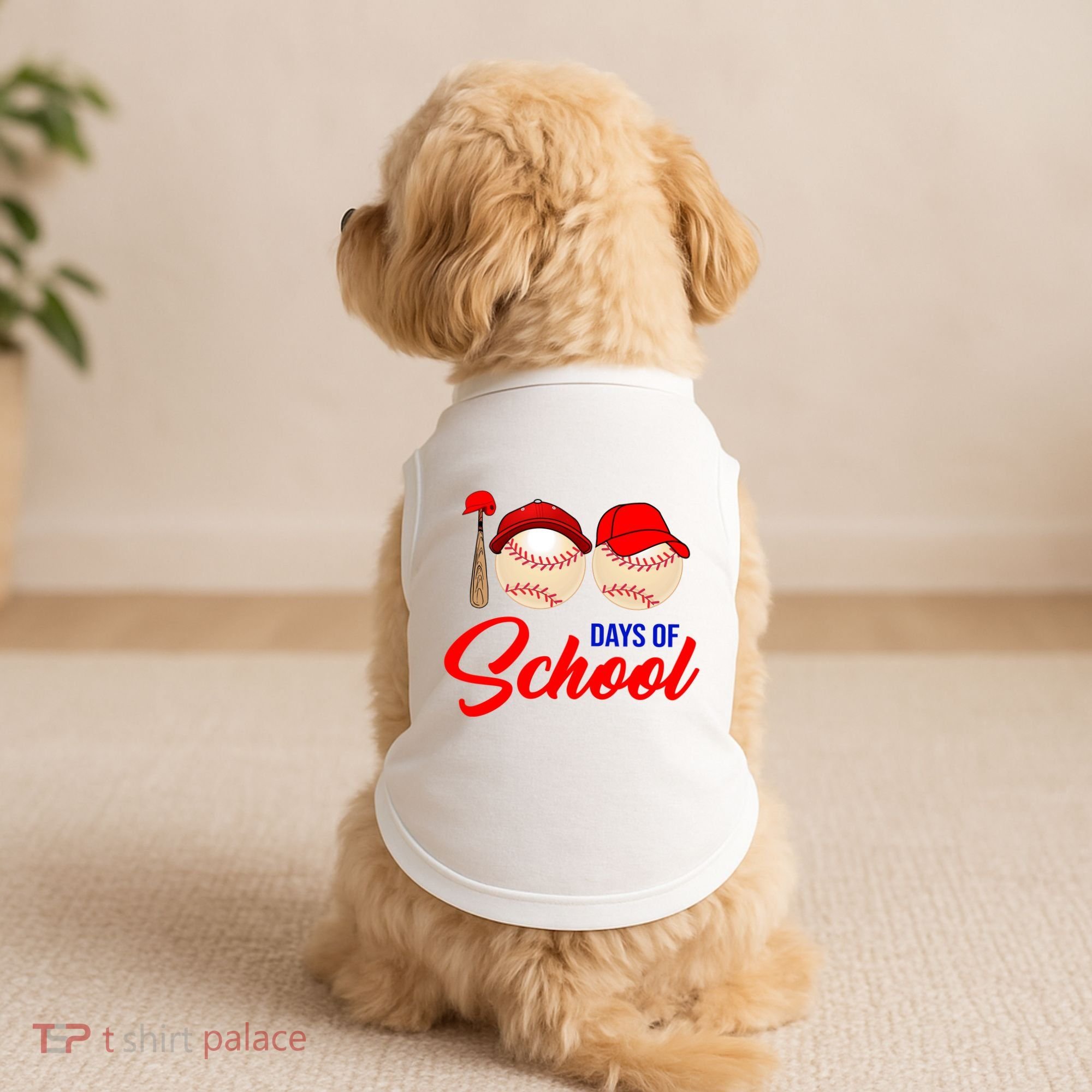 100 Days Of School Baseball Doggie Tank