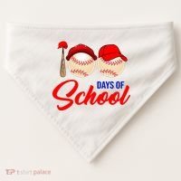 100 Days Of School Baseball USA-Made Doggie Bandana thumb 0