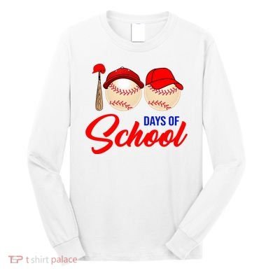 100 Days Of School Baseball Long Sleeve Shirt