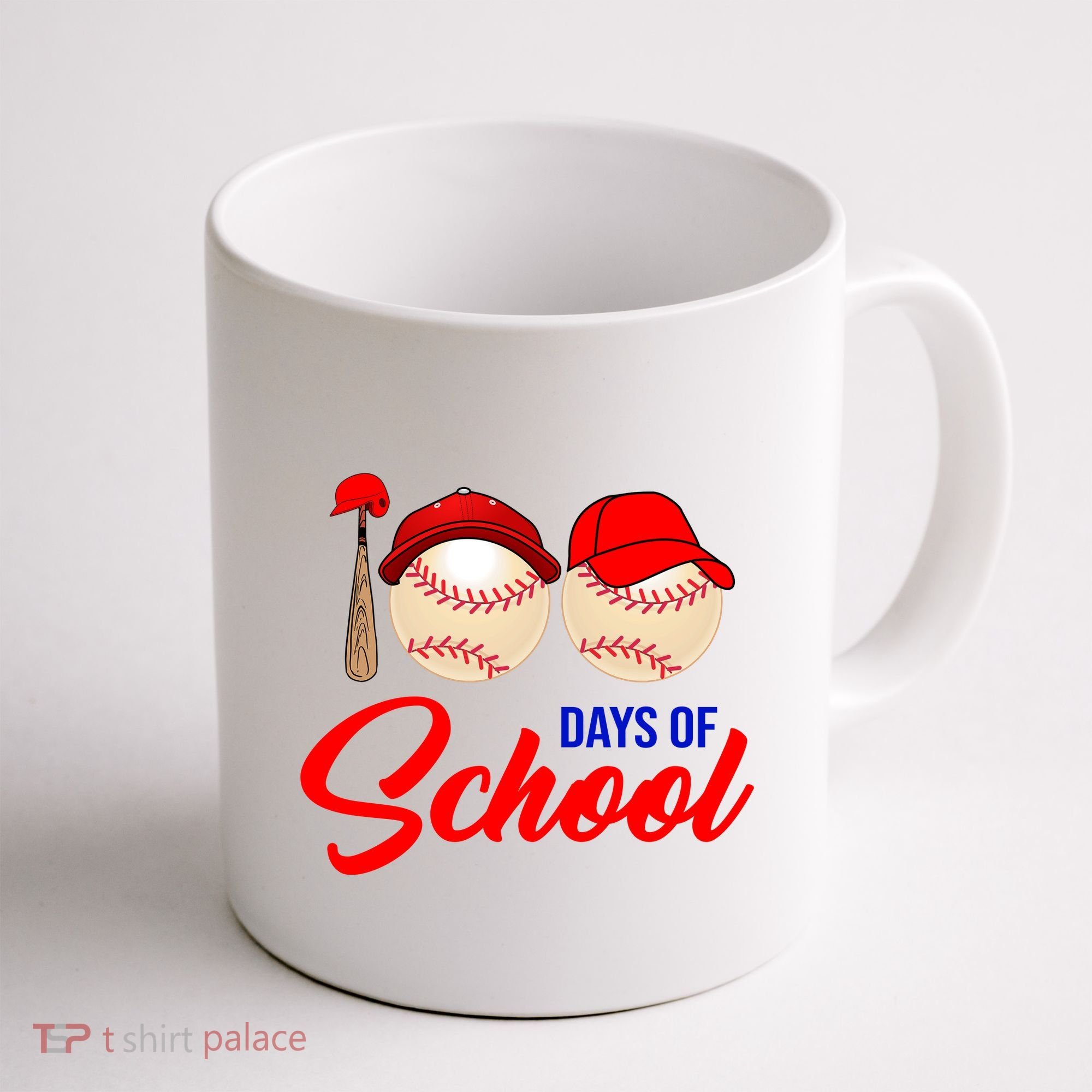 100 Days Of School Baseball Coffee Mug