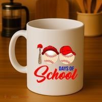100 Days Of School Baseball Coffee Mug thumb 4