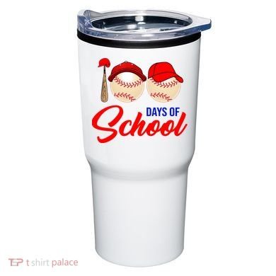 100 Days Of School Baseball Tumbler