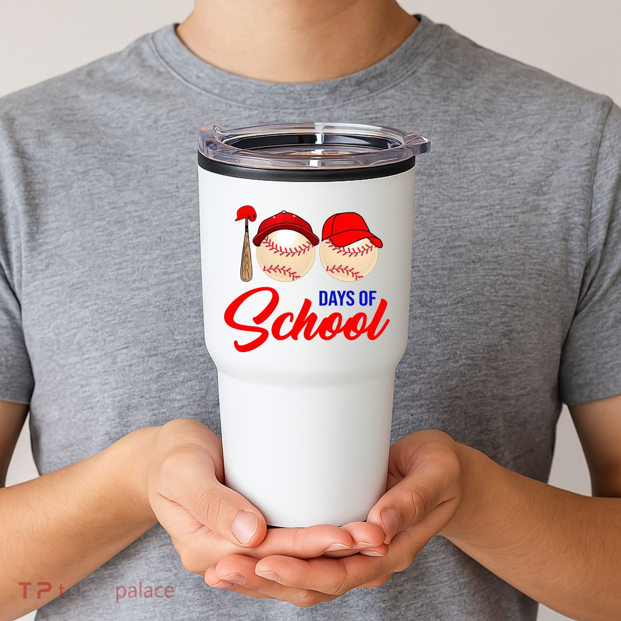 100 Days Of School Baseball Tumbler