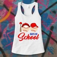 100 Days Of School Baseball Women's Tank Top thumb 3