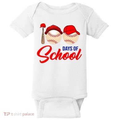 100 Days Of School Baseball Baby Bodysuit