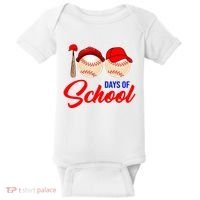 100 Days Of School Baseball Baby Bodysuit thumb 0