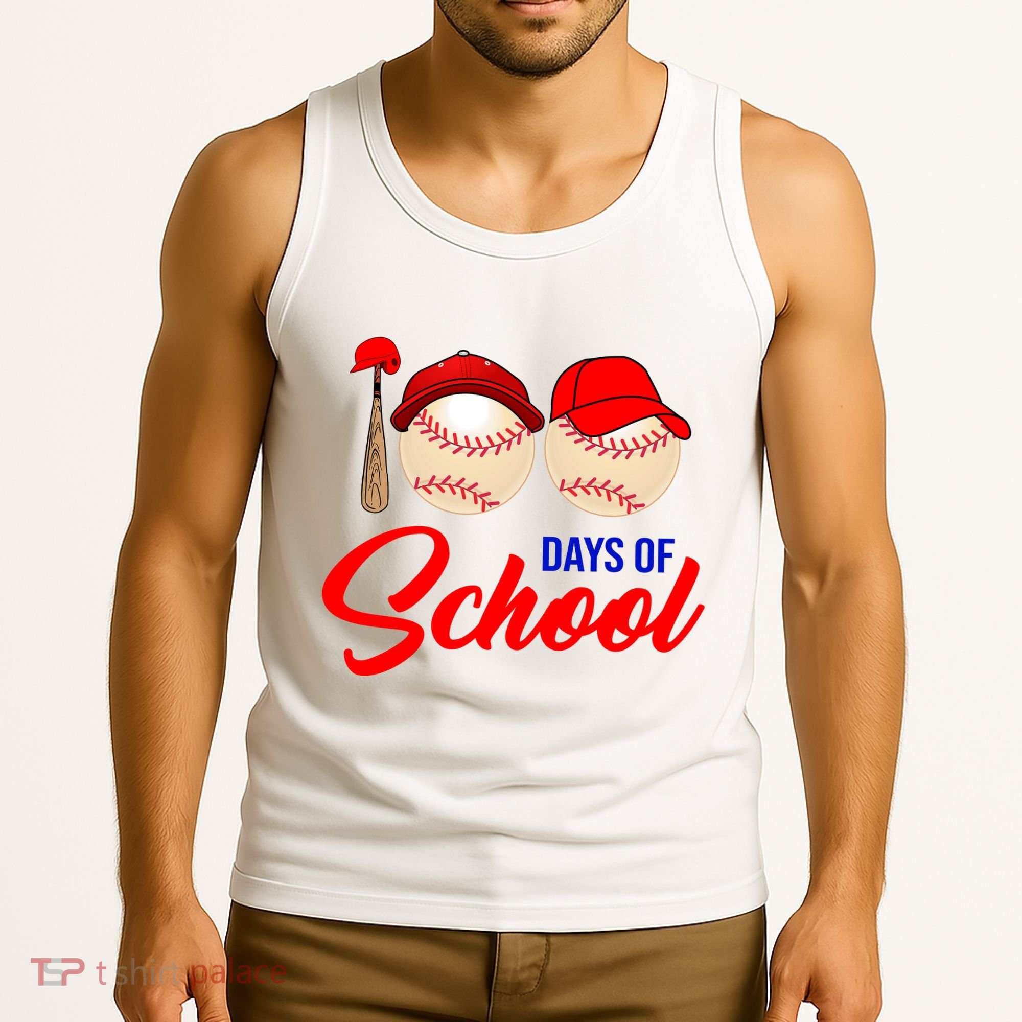 100 Days Of School Baseball Tank Top