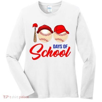 100 Days Of School Baseball Women's Long Sleeve Shirt