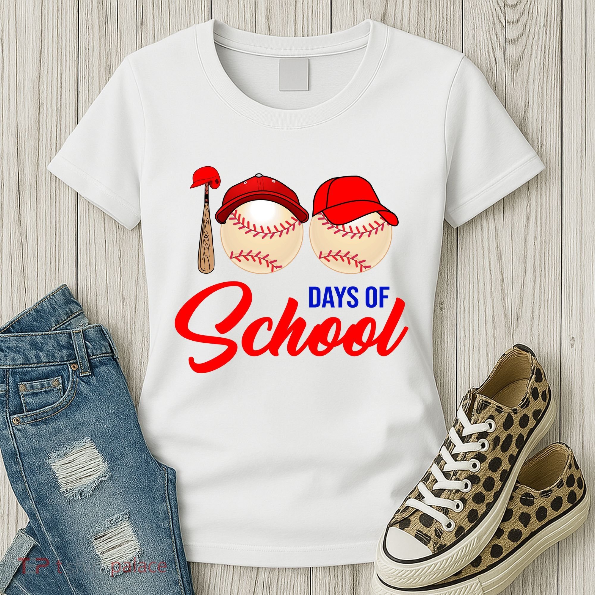 100 Days Of School Baseball Women's T-Shirt