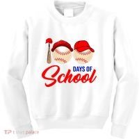 100 Days Of School Baseball Kids Sweatshirt thumb 0