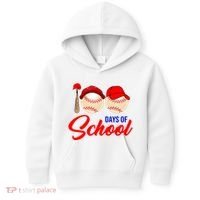 100 Days Of School Baseball Kids Hoodie thumb 0