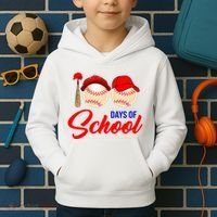 100 Days Of School Baseball Kids Hoodie thumb 2
