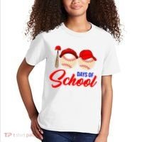 100 Days Of School Baseball Kids T-Shirt thumb 2