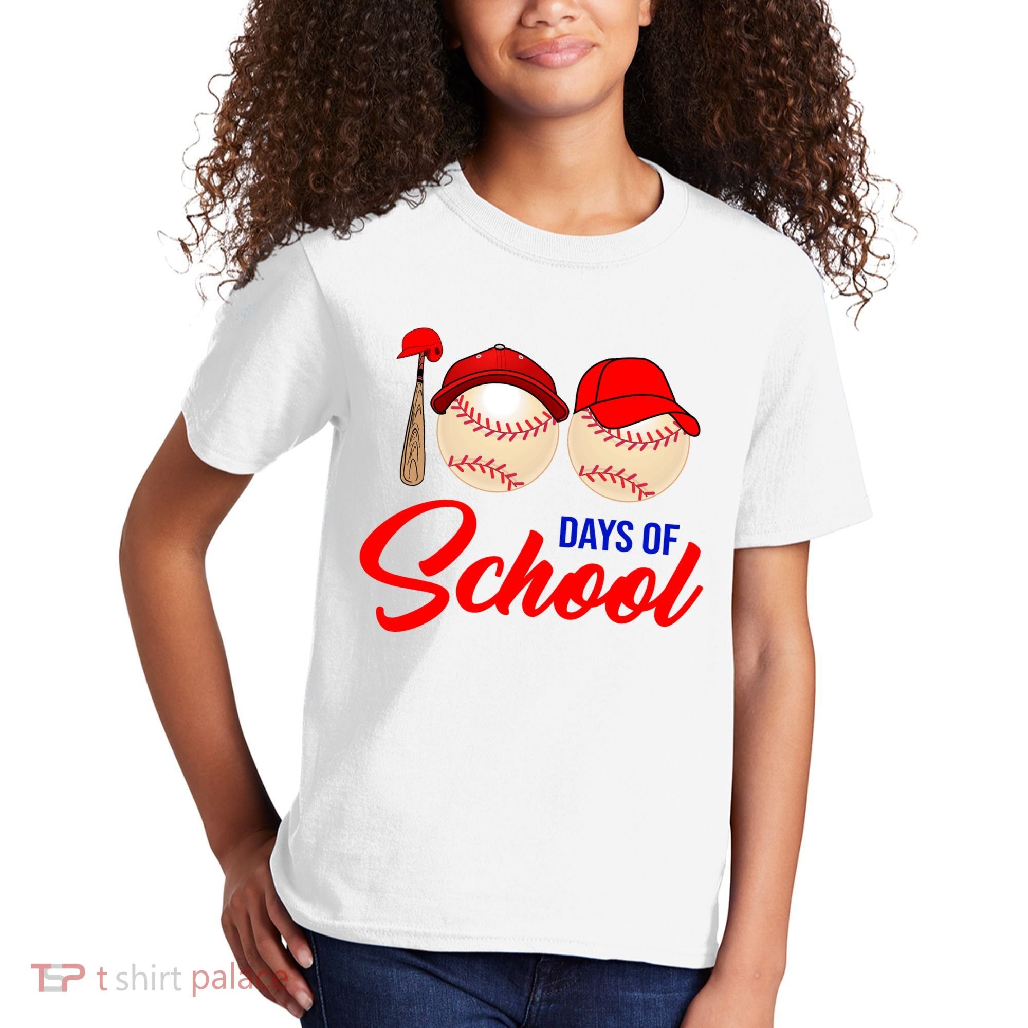 100 Days Of School Baseball Kids T-Shirt