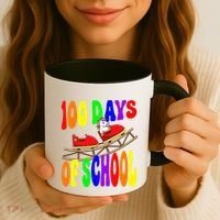 100 Days Of School Unicorn In Elementary Grade School Coffee Mug thumb 3