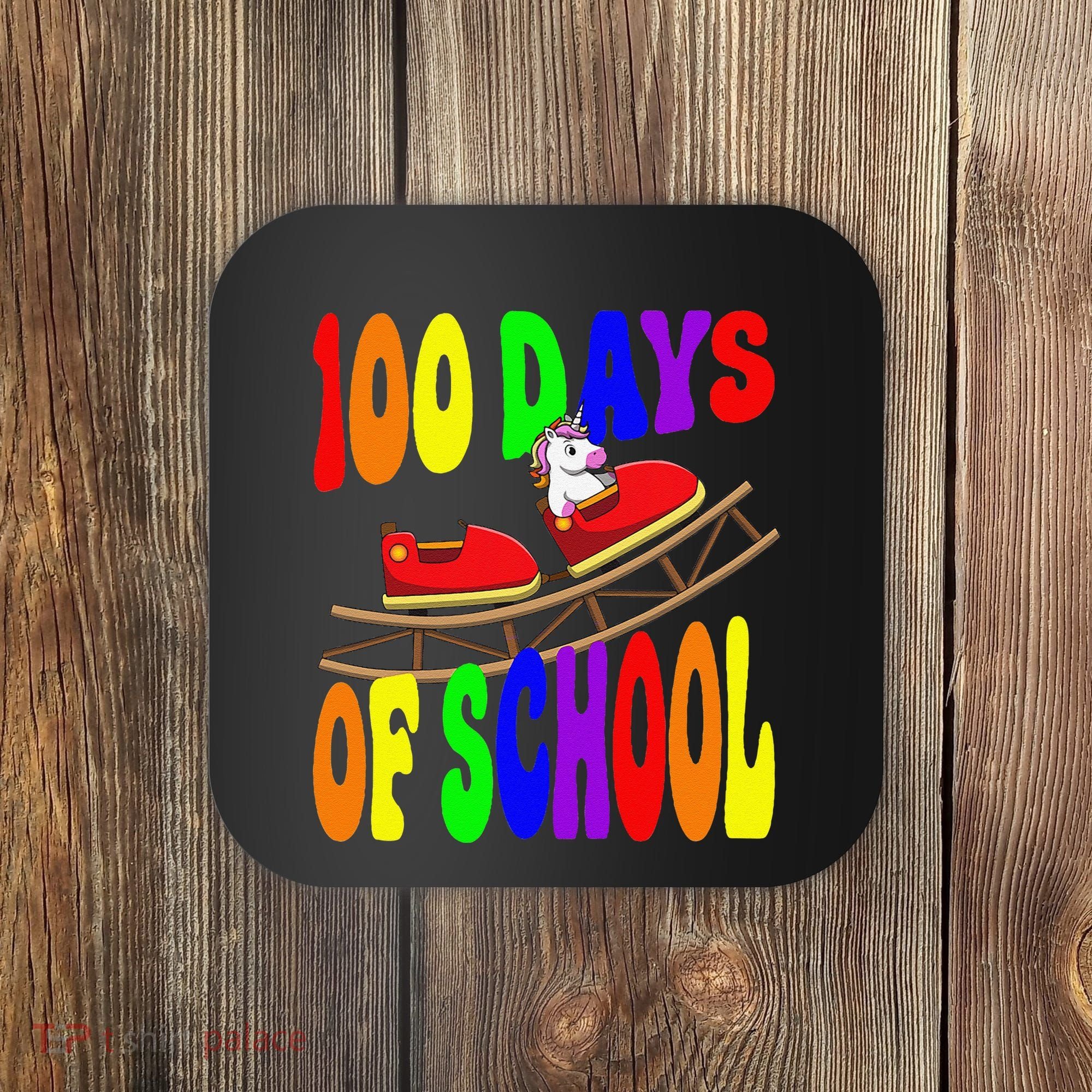 100 Days Of School Unicorn In Elementary Grade School Coaster