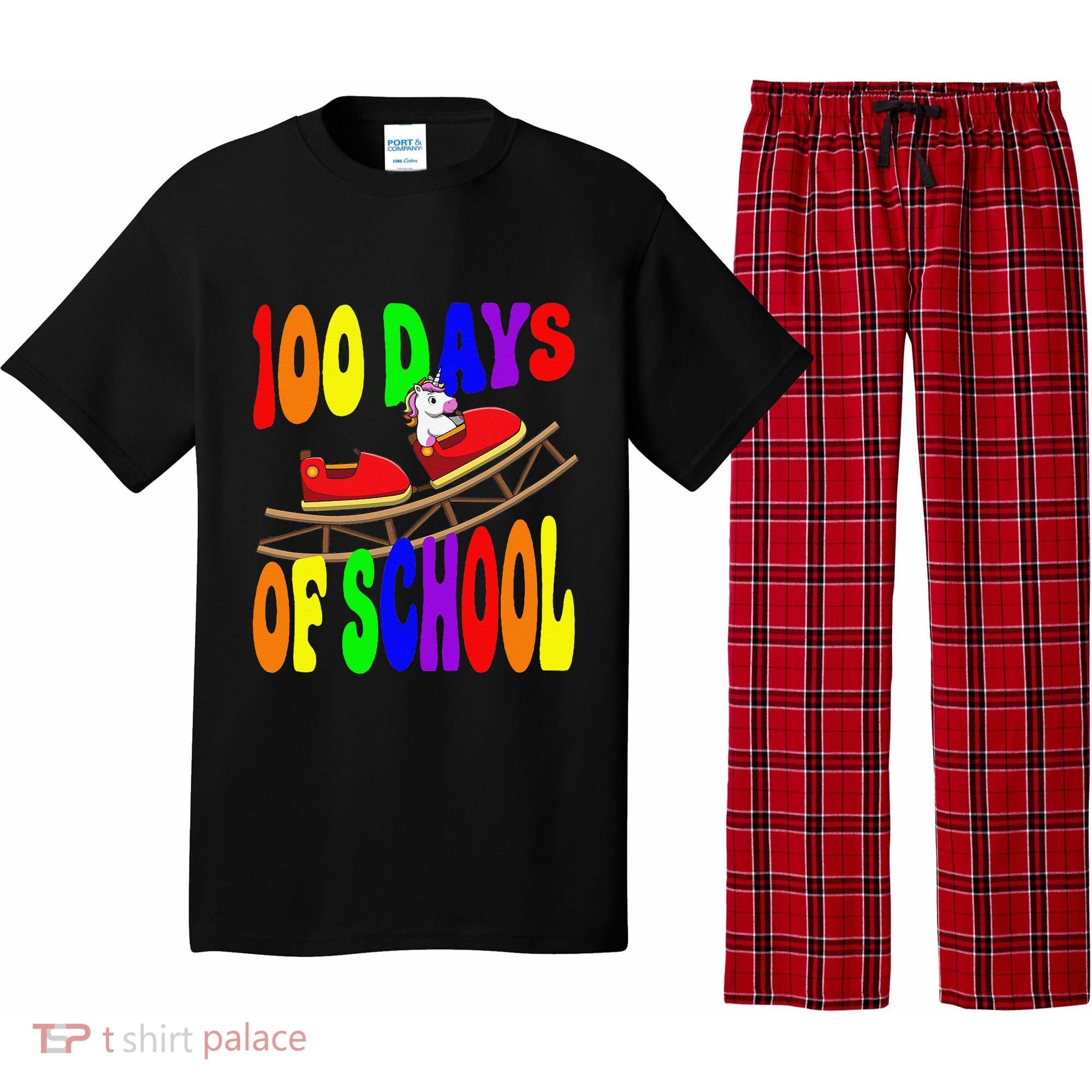 100 Days Of School Unicorn In Elementary Grade School Pajama Set