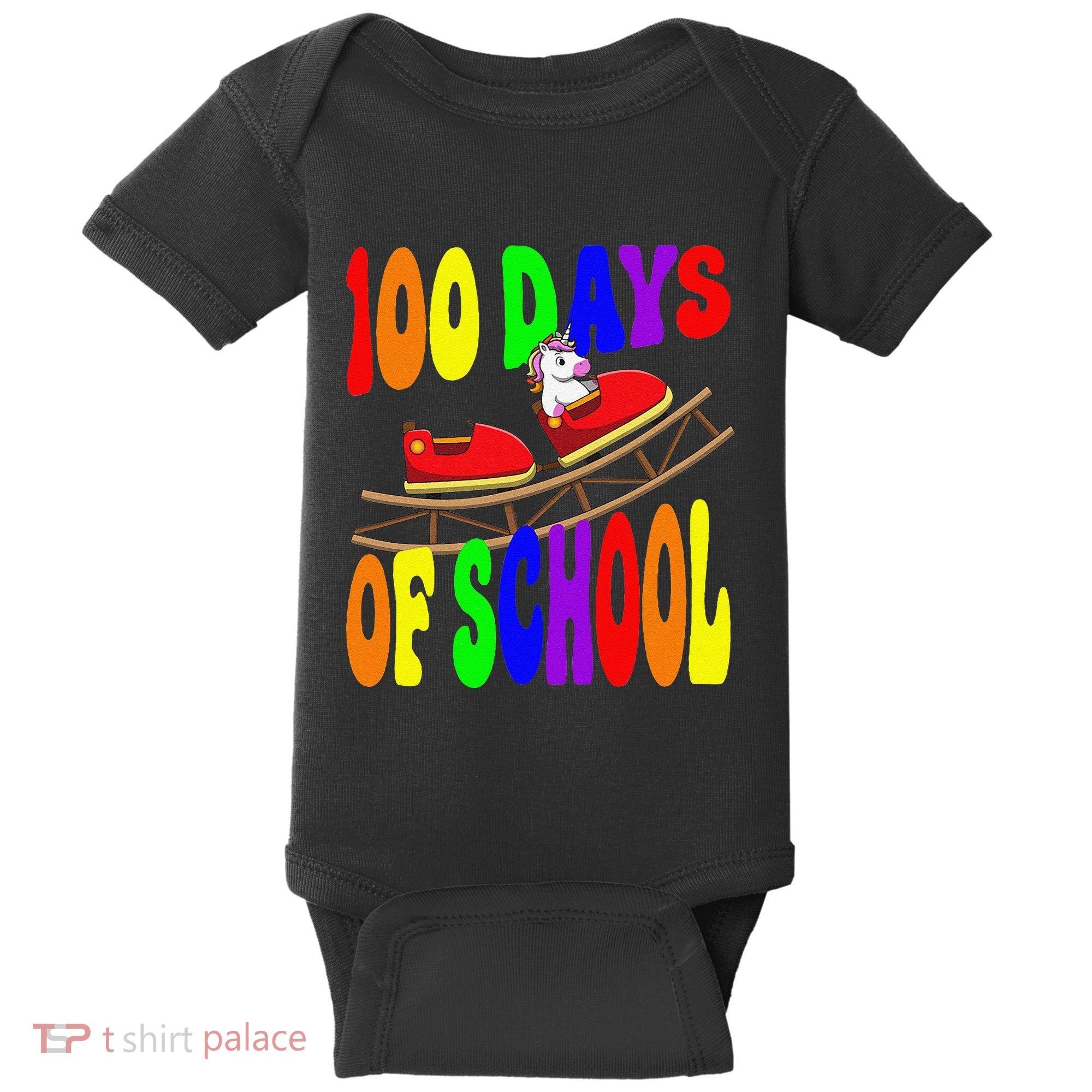100 Days Of School Unicorn In Elementary Grade School Baby Bodysuit