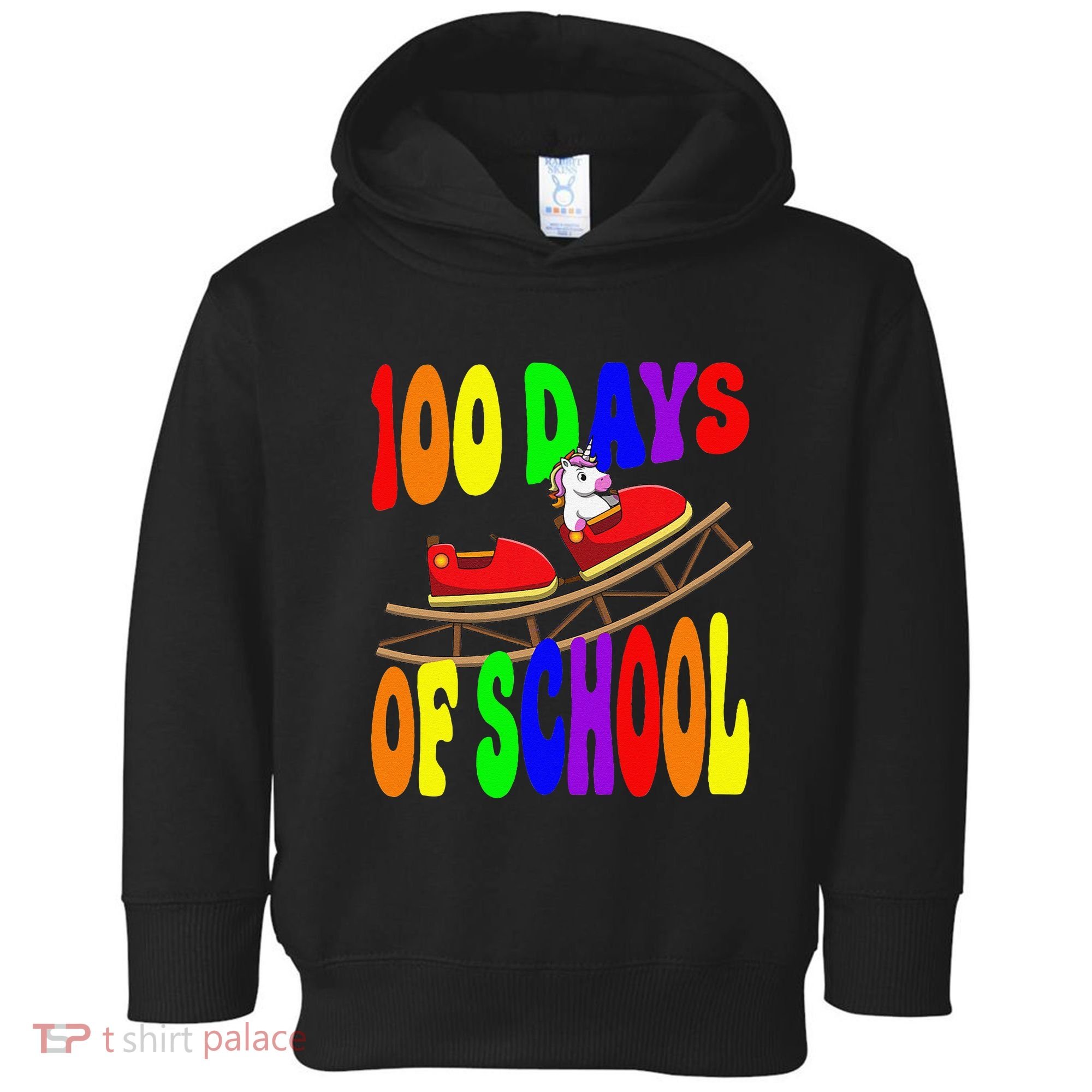 100 Days Of School Unicorn In Elementary Grade School Toddler Hoodie