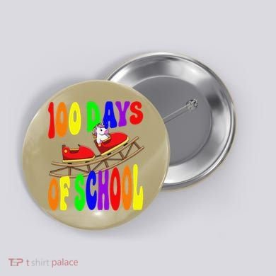100 Days Of School Unicorn In Elementary Grade School Button