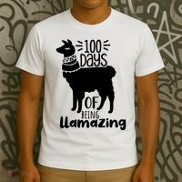 100 Days Of Being Llamazing 100 Days Of School Funny Llama T-Shirt thumb 3