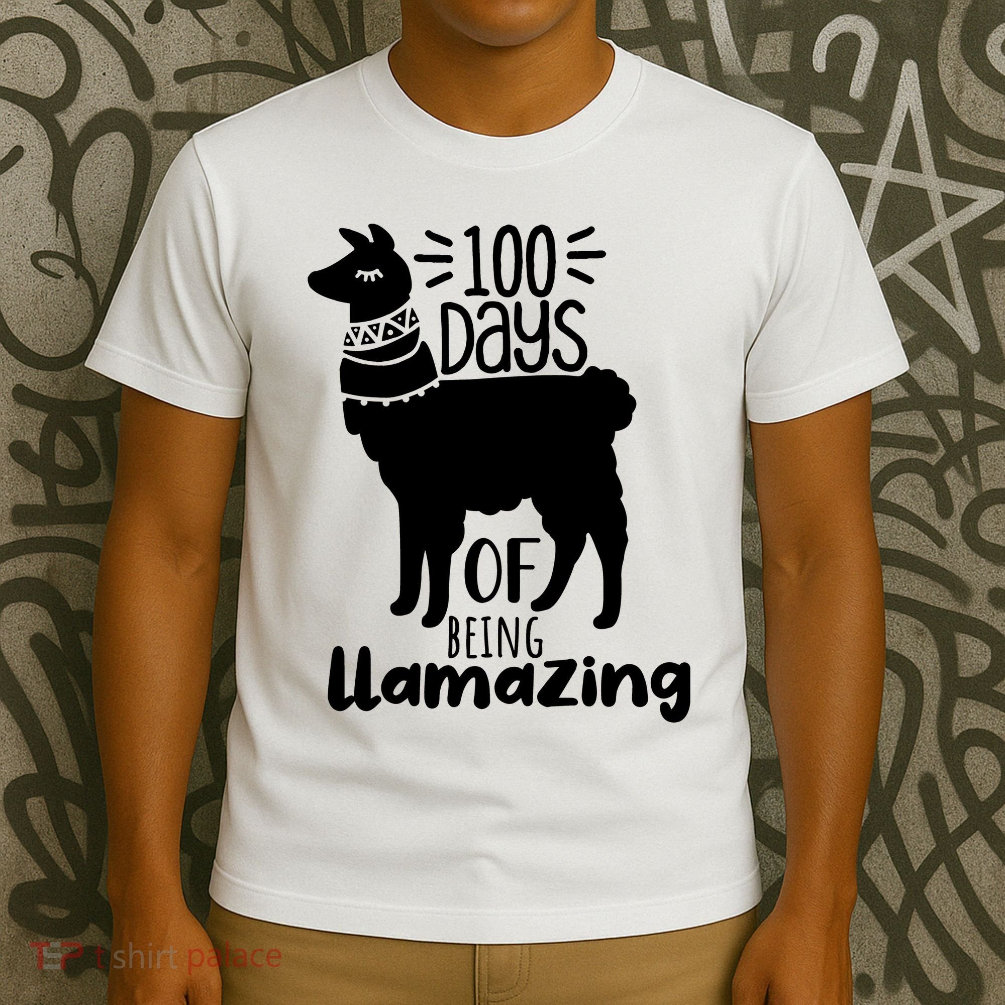 100 Days Of Being Llamazing 100 Days Of School Funny Llama T-Shirt