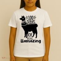 100 Days Of Being Llamazing 100 Days Of School Funny Llama T-Shirt thumb 4
